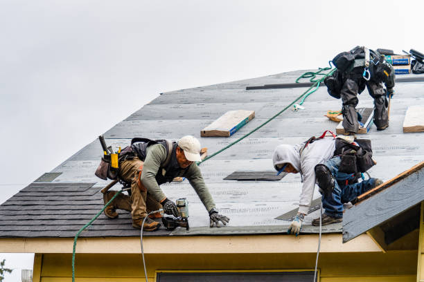 Professional Gutter Installation technician working in Sanger, TX